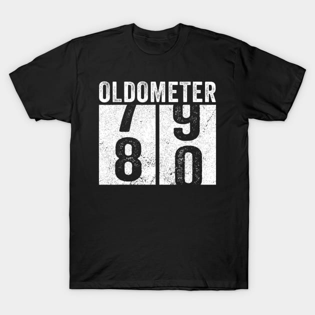 80Th Birthday Gift Funny Oldometer 7980 80 Years Old T-Shirt by HaroldKeller